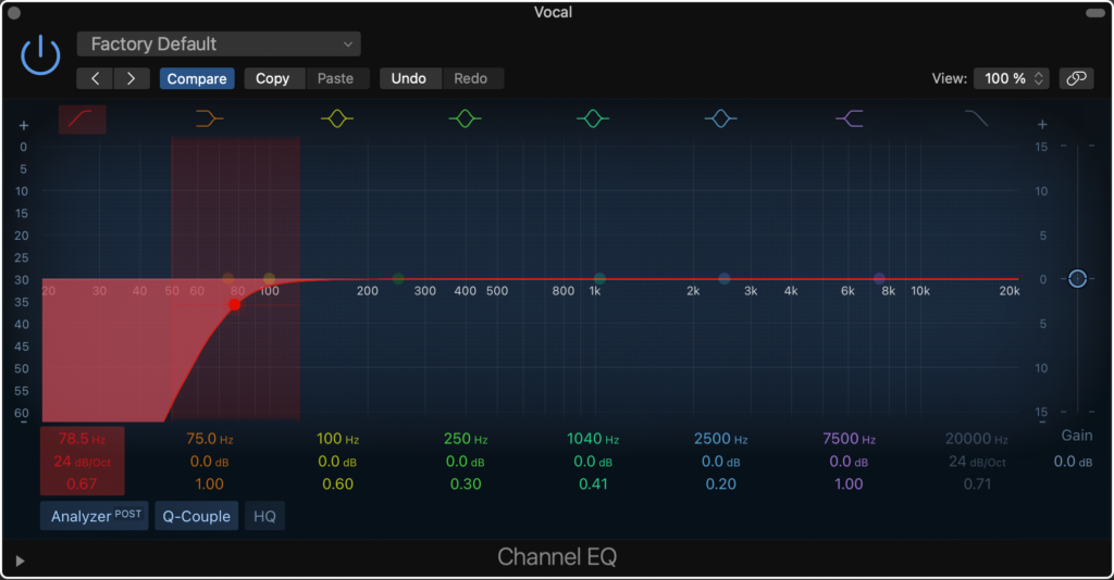 Low Cut Filter (or High Pass Filter)